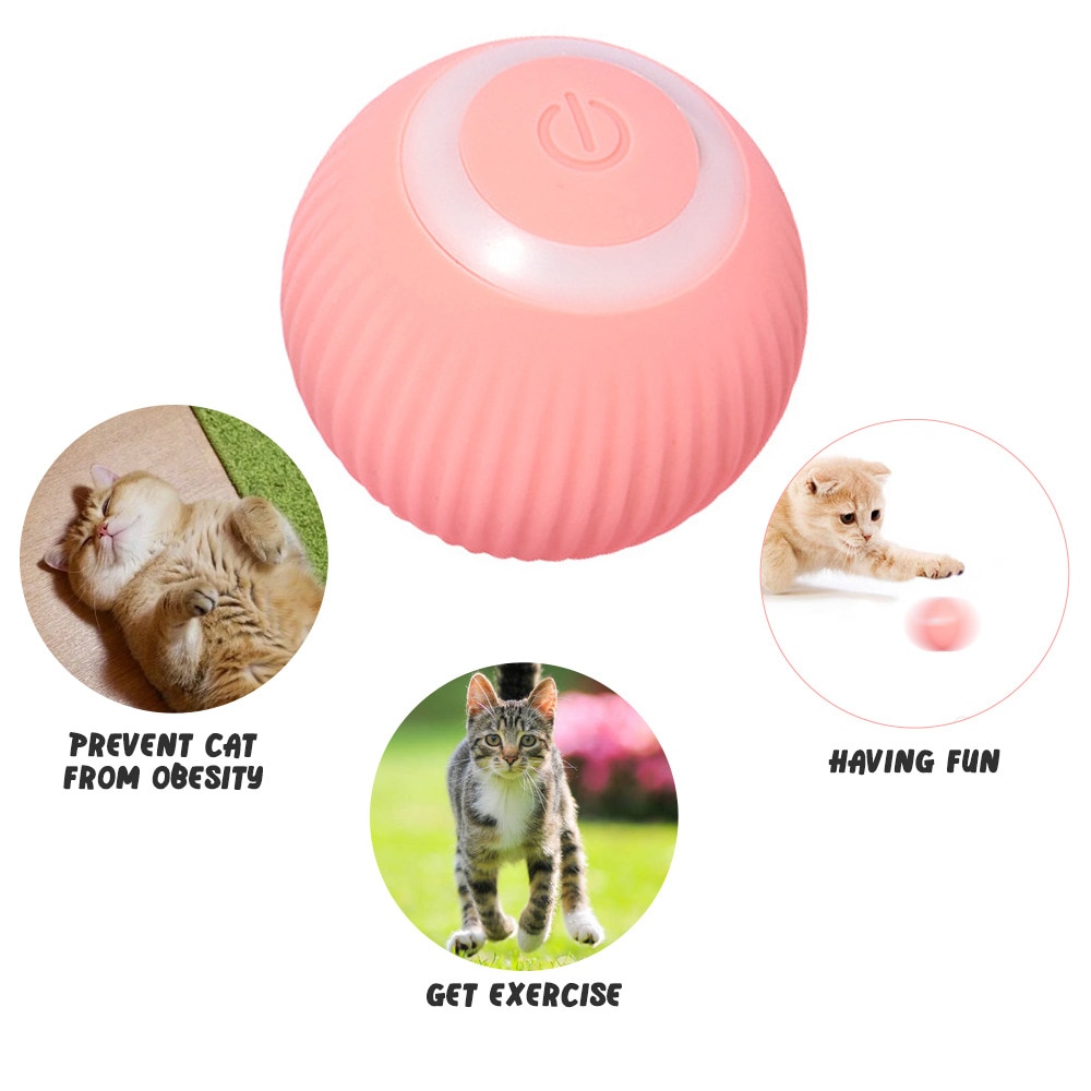 Smart Cat Ball Toys Automatic Rolling Ball Electric Cat Toys Interactive for Cats Training Self-moving Kitten Toys for Indoor