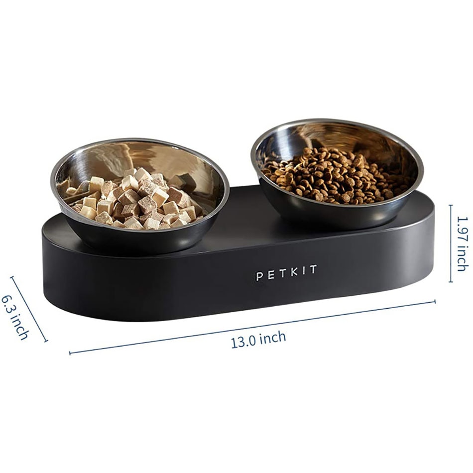 PETKIT Double Cat Bowls 15 Degree Feeder Adjustable Pet Food Bowl Water Cup For Ppets Feeding Stainless Steel Nano All Cats Wet