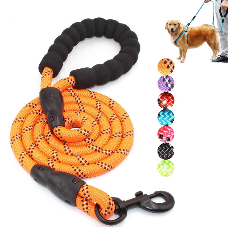 200cm Strong Dog Leash with Comfortable Padded Handle Highly Reflective Threads Dog Leashes for Medium and Large Dogs Drag Pull