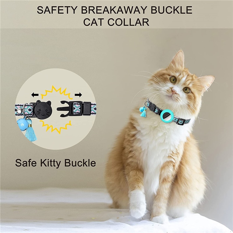 New Airtag Collar Adjustable Pet Collar For Cat Puppy Anti-lost Pet Necklace With Airtags Holder Dog Cat Accessories With Bell