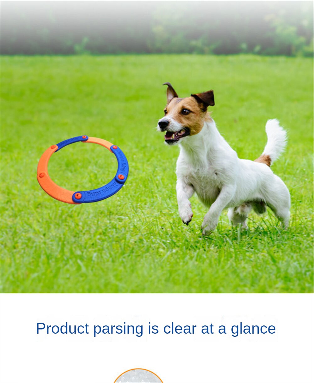 Dog Toys Pet Flying Disk EVA Training Ring Puller Anti-Bite Floating Interactive Supplies Transforming Dog Toy for Small Dog