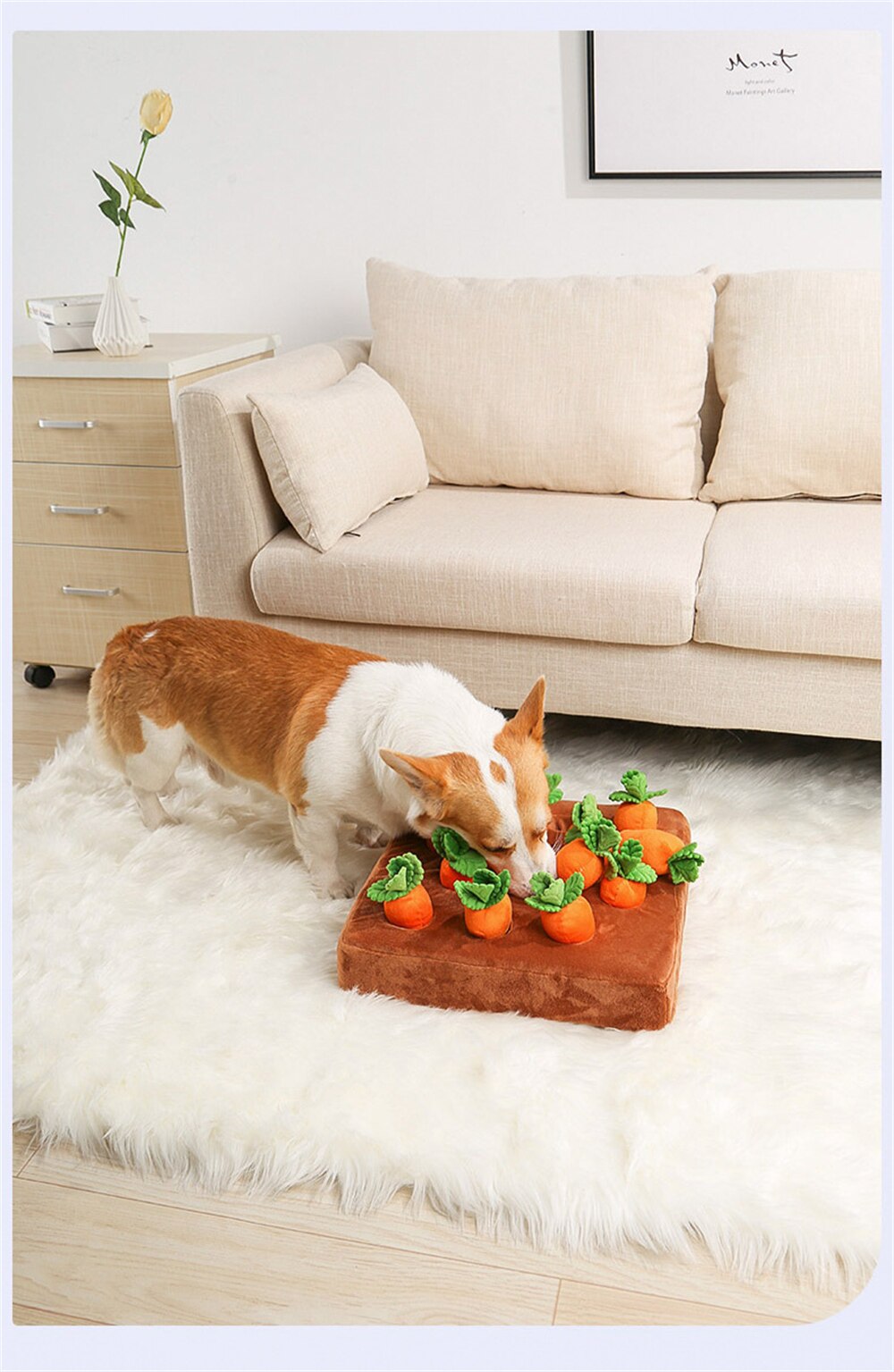 Dog Cat Sniff Toy Carrot Plush Pet Training Puzzle Fun Chew Toy Pets Hide Food Toys Eat Slowly Food Dispenser Dogs Accessories