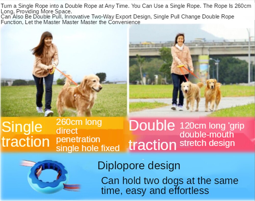 New Dog Roulette Leash Automatic Retractable Personalized Nylon Pet Lead Extension for Puppy Small Medium Large Dogs Accessories