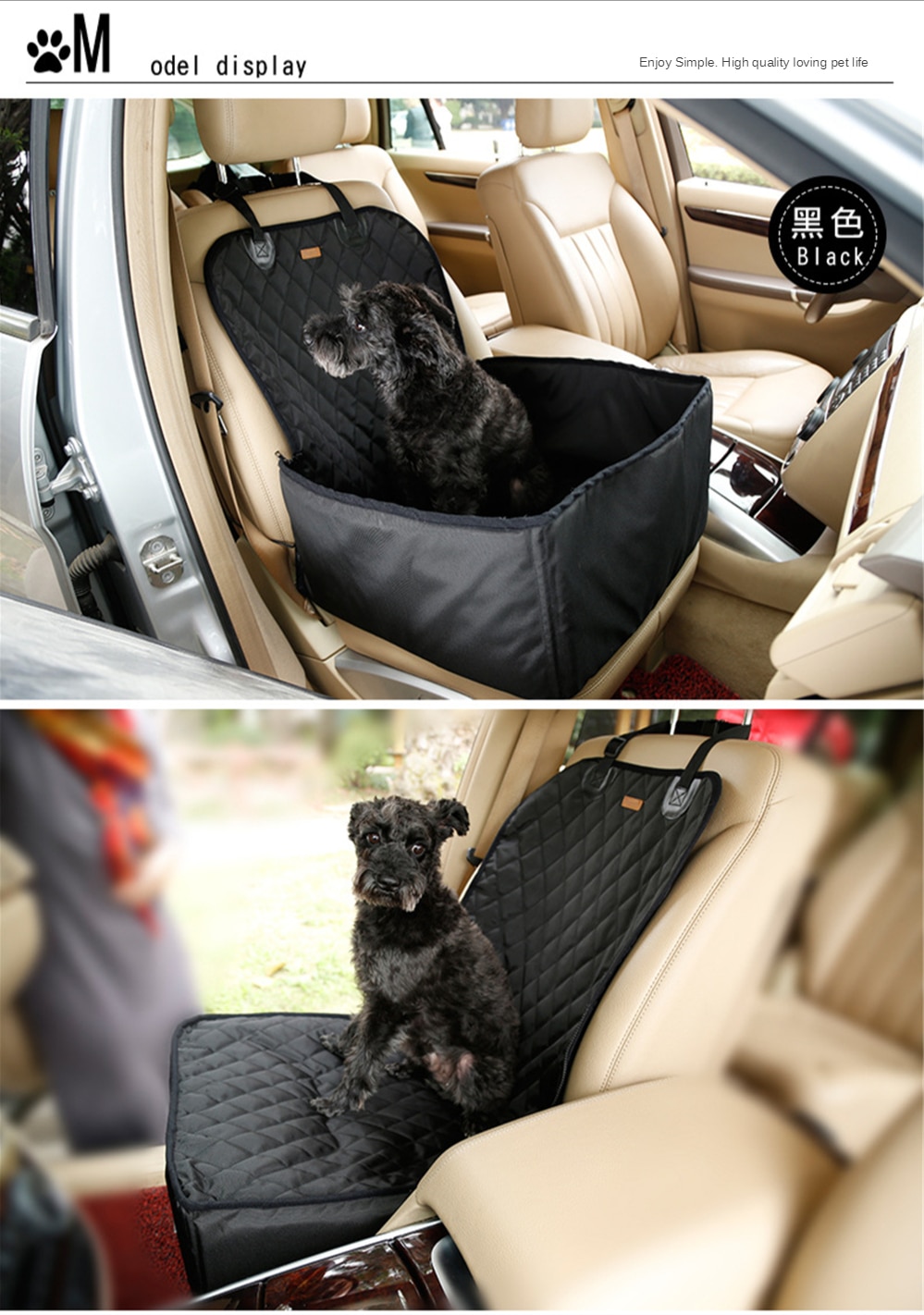 Travel Dog Car Seat Cover Co-pilot 900D Nylon Pet Car Seat 2 in 1 Carrier For Dogs Waterproof Outdoor Folding Pets Bag Hammock