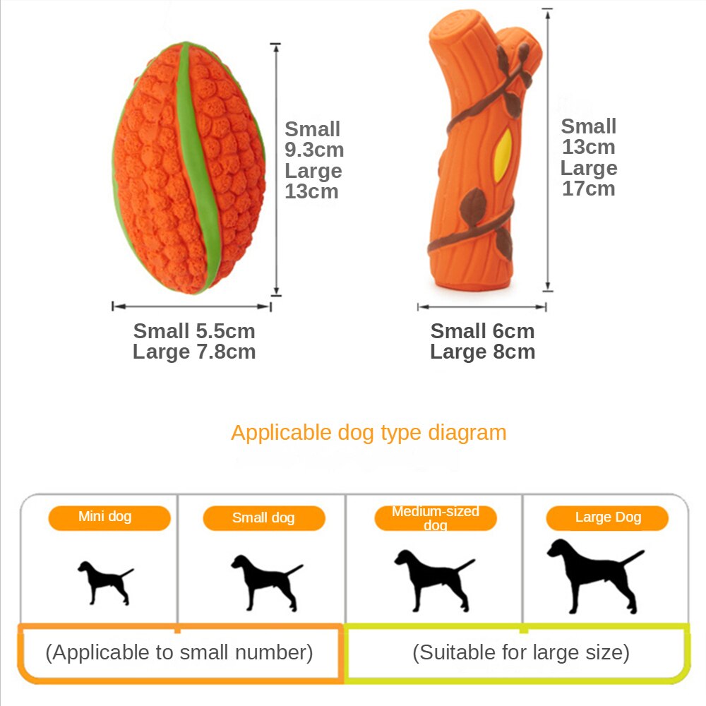 Pet Dog Toy Latex Squeak Ball Indestructible Dog Molar Interactive Training Toy Branches Shield Small Medium Large Dog Supplies