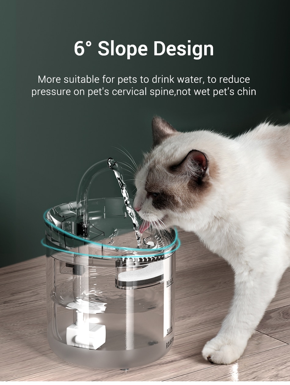 ROJECO Cat Water Fountain Automatic Pet Water Dispenser Pet Smart Drinker For Cats Auto Sensor Cat Drinking Fountain Accessories