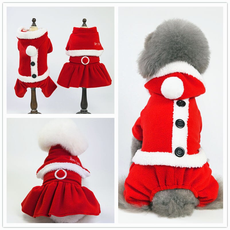 Pet Cute Dog Christmas Clothes Sweater Warm Soft Dog Cat Jumper for 2/4 Leg Puppy Kitten Holiday Pet Xmas Dress Apparel for Dogs