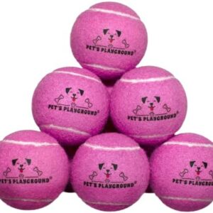 Pet's Playground Tennis Balls For Dogs | Pack of 12 Pink Dog Tennis Balls | Puppy Ball | Small Dog Balls | Large Tennis Balls For Dogs | Small Tennis Balls For Dogs | Ball For Dogs | Large Dog Ball