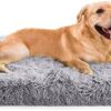 PETCUTE Dog Bed Washable,Long Plush Memory Foam Orthopedic Dog Crate Bed,Warm Dog Cushion Bed with Anti-Slip Bottom and Detachable Cover,Soft Dog Beds for Small Medium Dogs and Cats