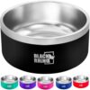 Black Rhino The Dura-Bowl (42 Oz) Double Insulated Stainless Steel Food & Water Dog Bowls for Small, Medium, Large Dogs | Non Slip |