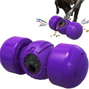 Aresvrgo Snack Ball Dog Intelligence Toy, Fun Dog Toy Ball IQ Improvement Training, Squeaky Funny Pet Slow Feeder, Interactive Dog Toy, for Large Dogs and Medium (Purple)