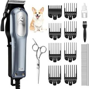 ANSTA Hairdresser for Dogs and Cats, Easy to Use, Silent, with Scissors and Accessories, 8 Combs, 2.5 m