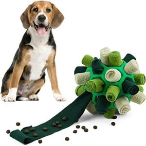 Larimuer Snuffle Ball for Dogs, Sniffing Rug Snuffle Toy, Interactive Dog Toy, Portable Pet Snuffle Ball Toy for Small, Medium Dogs, Pet (Summer Green)