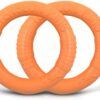 PETCUTE Dog Frisbee Pet Ring Frisbee Dog Tugger Toy Dog Fetch Toys Hoops Dog Throw Toys for Large Dogs 2 Pieces