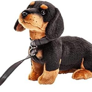 Uni-Toys - Dachshund with Leash - 27 cm (Length) - Plush Dog - Plush Toy, Cuddly Toy