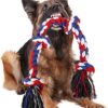 VIEWLON XL Dog Rope Toys - Durable Dog Chew Toy 4 Knots Rope for Aggressive Chewers / Tug of War, 30inch Interactive Toys for Boredom, Pull Rope for Small/Medium Dog Breeds Teeth Cleaning.