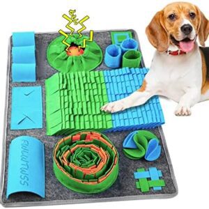 FWLWTWSS Sniffing Rug for Dogs, Intelligence Toy for Dogs, Sniffing Rug with 10 Training Elements and 3 Difficulty Levels, Washable Sniffing Mat for Dogs, Interactive Dog Toy