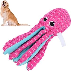 cigemay Octopus Toy, Corduroy Vocal pet Interactive Toy, The Stitches are Firm, Suitable for Large, Medium and Small Dogs (L)