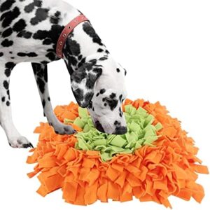 IEUUMLER IE075 Sniffing Rug Dog Smell Training Sniffing Blanket Feeding Mat Training Mat for Pets Dogs Cats 45 x 45 cm, Orange & Green