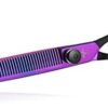 7.5 Inch Dog Thinning Shears Dog Grooming Scissors Professional Pet Hair Scissors Japanese Stainless Steel Purple Cat Pet Hair Cutting Trimming Shears