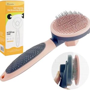 APPMOO Soft Pet Hair Brush | Self Cleaning Slicker Brush for Dogs | Cross-Border Pets Grooming Needle Comb for Gently Removes Mats, Tangles and Loose | Suitable for Pets with Long or Medium Hairs