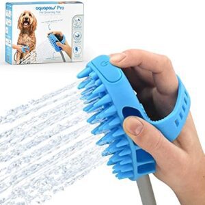 Aquapaw Dog Bath Brush Pro 2-in-1 Sprayer and Scrubber Dogs and Cats with Long or Short Hair Pet Grooming with Shower Attachment and Hose Ideal for Indoor/Outdoor Use