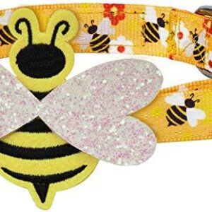 Blueberry Pet Busy Bees Adjustable Dog Collar with Detachable Décor, Medium, Neck 14.5"-20"