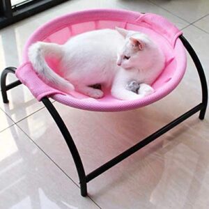 Cat Bed Dog Bed Pet Hammock Bed Free-Standing Cat Sleeping Cat Bed Cat Supplies Pet Supplies Whole Wash Stable Structure Detachable Excellent Breathability Easy Assembly Indoors Outdoors (Pink)