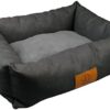 D&D Home, Dog Bed Denim S - 48 x 38 x 18 cm Trendy Dog Bed with Non-Slip Base and Leather Label Includes Extra Soft Plush Cushion Heavily Filled with Polyfill