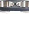 Dexas Pets Adjustable Height Double Pet Feeder with Stainless Steel Bowls