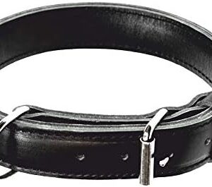 Dingo Gear Max Genuine Leather Dog Collar Extreme Strong and Durable Black L S04031