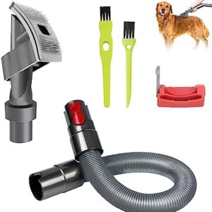 Dog Brush Vacuum Cleaner Attachments Fur Set, Pet Hair Brush for Dyson Attachment V15 V12 V11 V10 V8 V7, Cat Dogs Pet Hair Brush Adapter for Dyson Vacuum Cleaner, Pet Grooming Kit
