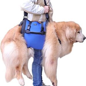 Dog Carrier Strap, Emergency Backpack Pet Legs Support & Rehabilitation Dog Lifting Harness for Claw Shortening, Dog Carrier Strap for Joint Injuries of Elderly Dogs (Blue, XL)