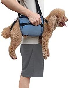 Dog Carry Sling, Emergency Backpack Pet Legs Support & Rehabilitation Dog Lift Harness for Nail Trimming, Dog Carrier for Senior Dogs Joint Injuries, Arthritis, Up and Down Stairs (Medium)