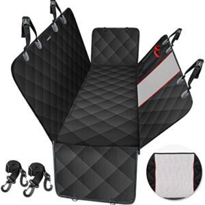 Favoto Car Seat Cover for Dogs Pet Dog Blanket Car Rear Seat with Viewing Window Back Seat Protective Mat Hammock with Straps Non-Slip Waterproof Black 137 x 147 cm