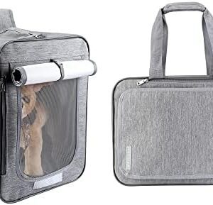Filhome Transport Bag for Cats and Small Dogs, Foldable Dog Backpacks, Pet Carrier Dog Transport Box with Breathable Mesh Window up to 11 lb, Grey
