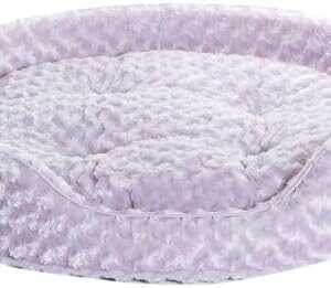 FurHaven Pet Dog Bed | Oval Ultra Plush Pet Bed for Dogs & Cats, Lavender, X-Large
