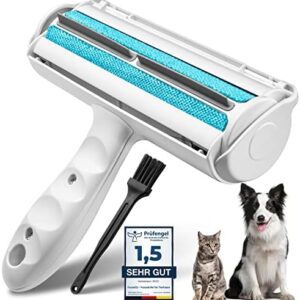 FusselZz® Home Premium Lint Roller Pet Hair - Self-Cleaning Pet Hair Remover for Cat Hair & Dog Hair Removal, Reusable Cat Hair Remover on Sofa, Clothing, Carpet & Bed