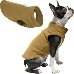 Gooby - Fleece Vest, Small Dog Pullover Fleece Jacket with Leash Ring, Clay, X-Large