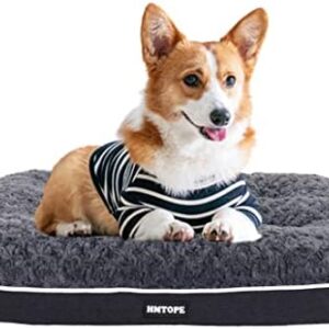 HMTOPE Orthopaedic Dog Bed, Dog Mat in Double Storey Design, Washable, Dog Beds, 74 cm, Dark Grey