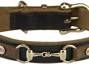 Happy-House Luxury Classic Saddle Leather Collar, X-Large, Brown
