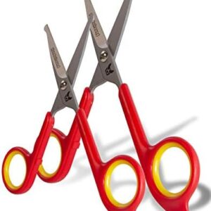 Hundefreund Dog Scissors - Set of 2 Scissors for Dogs - Stainless Steel Dog Grooming Scissors with Rounded Tip - Ideal for Paw Care and Hair Cutting