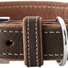 Hunter PORTO Dog Collar with Olive Leaf Tanned Premium Leather, Environmentally Friendly and Sustainable