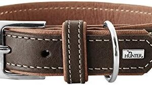 Hunter PORTO Dog Collar with Olive Leaf Tanned Premium Leather, Environmentally Friendly and Sustainable