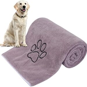 KinHwa Dog Towel Super Absorbent Pet Bath Towel Microfiber Dog Drying Towel for Small, Medium, Large Dogs and Cats 30inch x 50inch Purple