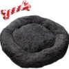LODGPETS Comfortable Anti-Stress Dog Basket, Size Diameter 80 cm, Grey Anthracite, Round Dog and cat Bed, Removable and Washable Dog Cushion, Relaxing and Orthopaedic.