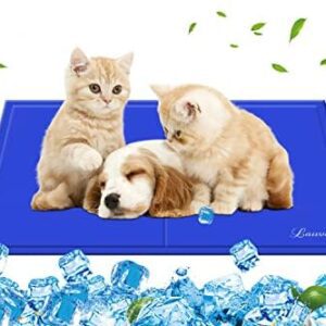 Lauva Dog Cooling Mat Medium, Self Cool Gel Mat Cold Ice Pads Non-Toxic for Adults Pillow Sofas, Pets Animals Summer Sleeping Mattress for Cats Puppy Rabbit Crates & Kennels - 26" x 20" (65 * 50 cm)