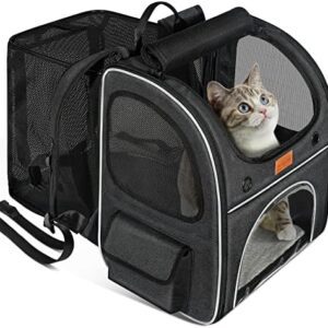 Morpilot Cat Backpack Large Cats, Dog Backpack up to 8 kg Cat Backpack Large for Cats and Small Dogs Foldable Expandable Cat Backpack