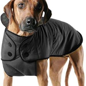 Muttluks 3-Layer Belted Winter Dog Coat, Size 34, Black