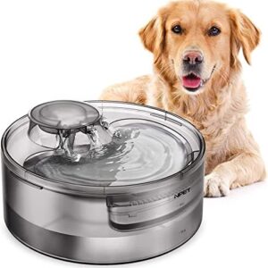 NPET DF10 Drinking Fountain for Dogs and Cats, 5 L Drinking Fountain for Large Dogs with Ultra Quiet Pump, Automatic Water Dispenser for Dogs, Cats and Multiple Pets, Dog Water Fountain with 2 Filters